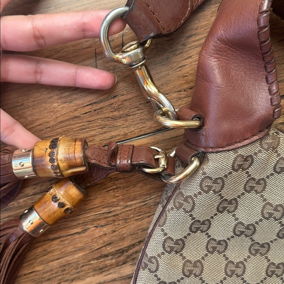 Fall🍂Gucci Jackie Hobo Two Way Tassel bag Gucci shoulder Bag Gg canvas tote - Picture 13 of 17